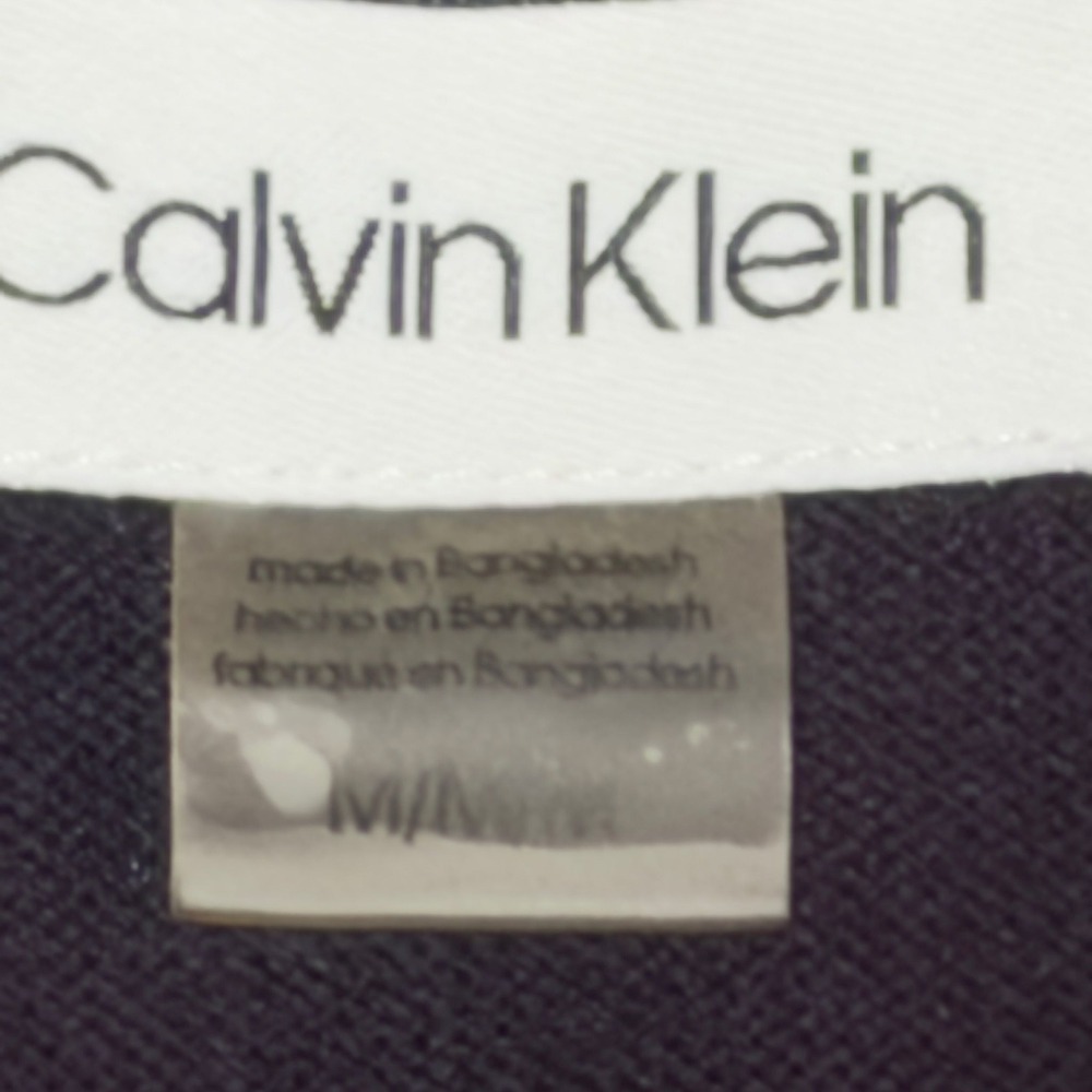 Calvin Klein Navy Open Front Cropped Cardigan Shrug 3/4 Sleeve Knit - Picture 6 of 10